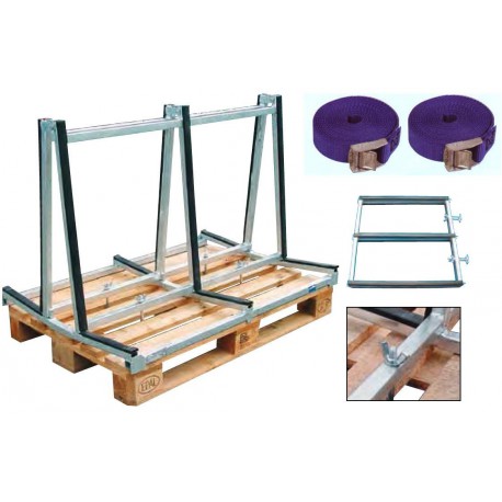 Chevalet pour palette euro - Transport et maintien sécurisé avec sangles - Réf : 46003105A_0