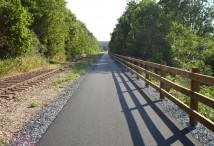 Clôtures en bois-métal Louvigny 1 lisse - pour pistes cyclables, 150x50mm, 3.00m_0