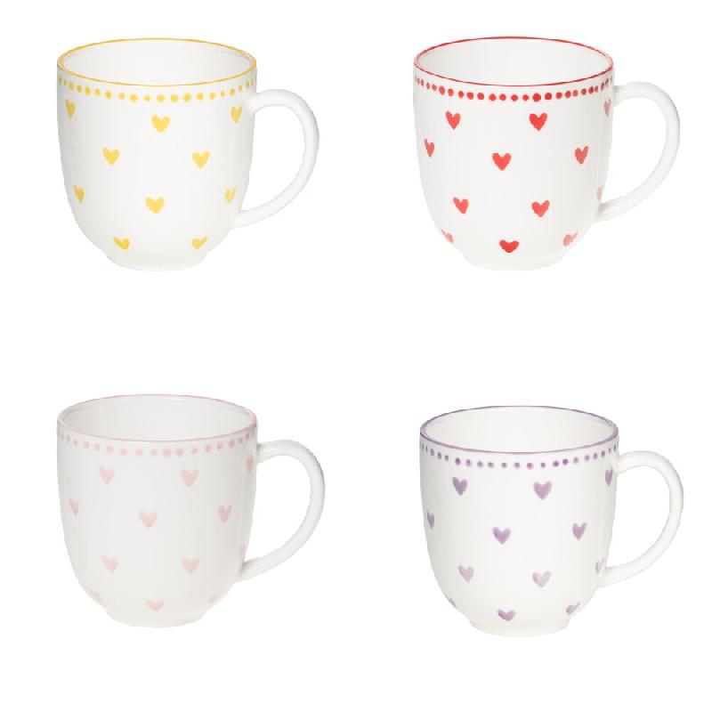 Coffret de 4 mugs Love 9,6 cm -  Multicolore Rond Porcelaine Table Passion 10x13 cm - multicolore porcelaine 3106232961090_0