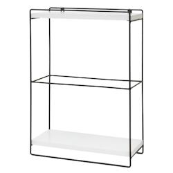 Décoshop26 - Étagère murale suspendue de cuisine design industriel 2 étagères 50x35x17 cm en bois blanc et métal 04_0008668 - blanc 3000262668519_0