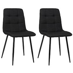 Décoshop26 - Lot de 2 chaises de salle à manger en tissu noir pieds métal noir mat style moderne CDS101107 - noir 3000492069605_0