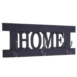 Décoshop26 - Porte-manteau mural patère en bois gris foncé vintage home avec 3 crochets 21 x 55 cm MED04066 - gris 3000380274531_0