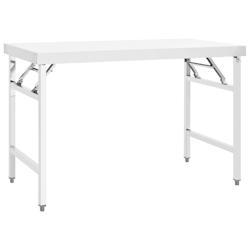 Helloshop26 - Table de travail professionnelle pliable de cuisine 120 x 60 x 80 cm acier inoxydable 02_0045426 - 3000220676945_0