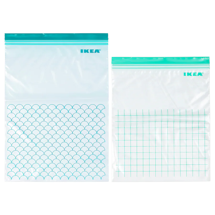Istad - sacs plastique gris/blanc à fermeture zip - ikea - 28,5x41 cm/4.5 litres_0