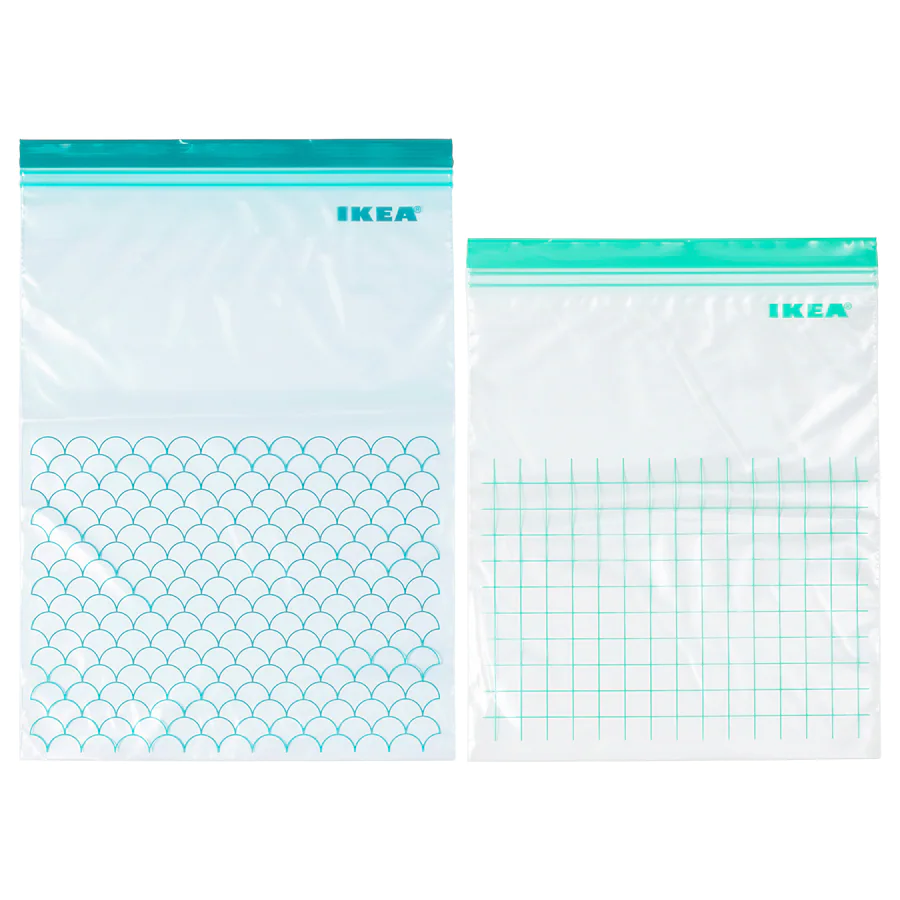 Istad - sacs plastique réutilisables gris/blanc à fermeture zip - IKEA - 28,5x41 cm/4,5 litres et 27x34 cm/6 litres_0