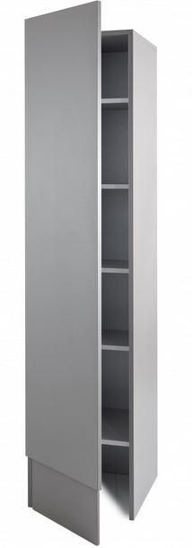 Meuble balai en mélaminé blanc - 1 porte et 1 étagère intérieure - 45 x 45 x 200 cm_0