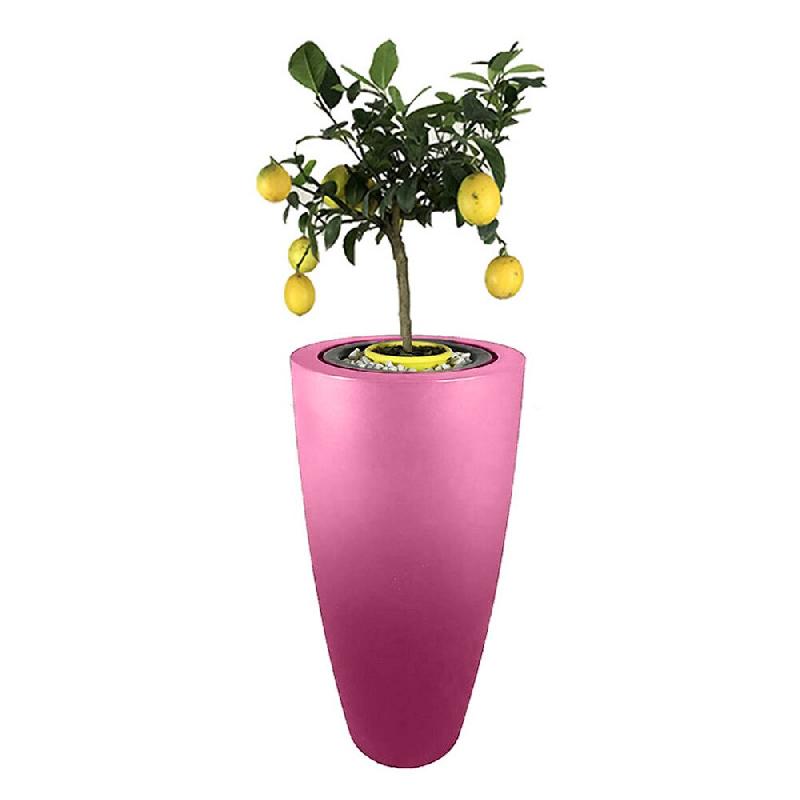 PLAST'UP ROTOMOULAGE Pot de fleurs conique delight 200l - ROSE - rose 0669014882240_0
