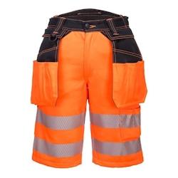 Portwest - Bermuda de travail HV PW3 Orange Taille 50 avec bandes rétro réfléchissantes et poches amovibles_0