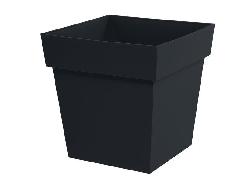 Pot de fleur en plastique Toscane - Gris anthracite - L.39 x l.39 x H.39 cm - Résistant aux UV - 38L_0