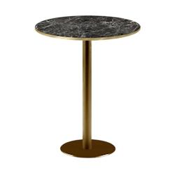 Restootab - Mange-debout Ø60cm Rome bistrot marbre noir brillant - noir TB-ROMFF2-R60M-MB.NRBR-LAI_0