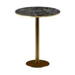 Restootab - Mange-debout Ø60cm Rome bistrot marbre noir brillant - noir Bois manufacturé 3701665200534_0