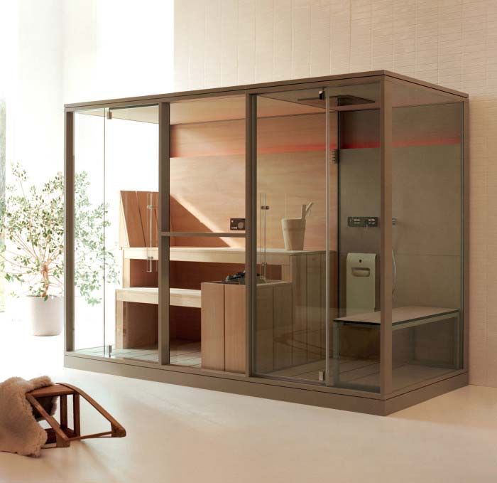 Sauna & Hammam Mid et MidFilo - Pool and Co - 300 x 137 x 211H - Système intégré avec matériaux haut de gamme_0