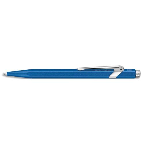 STYLO BILLE CARAN D'ACHE 849 COLORMAT X - CORPS HEXAGONAL EN ALUMINIUM - FINITION MICROBILLEE - CORPS BLEU