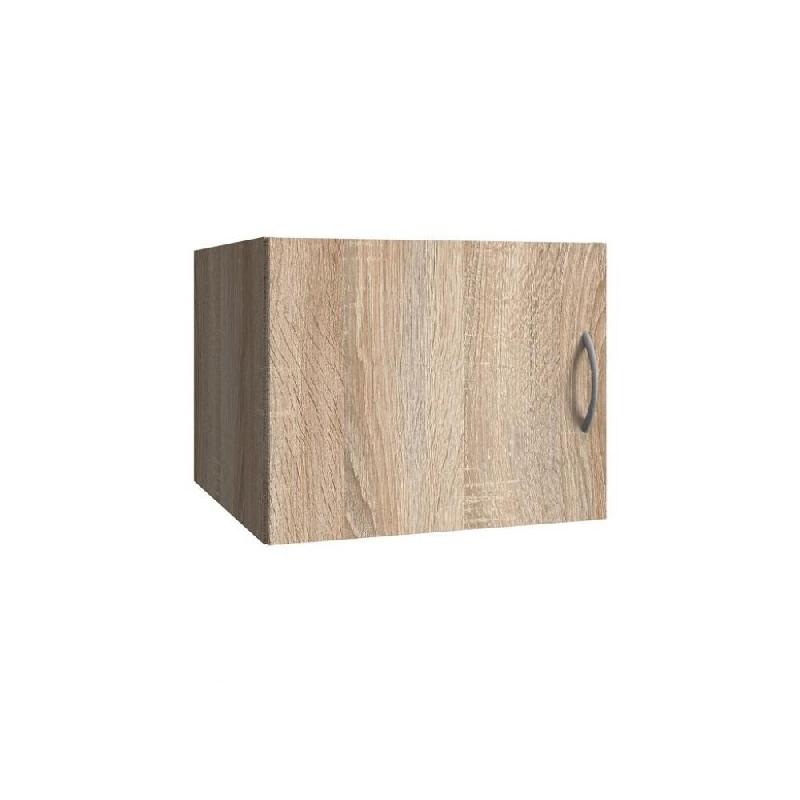 Surmeuble colonne de rangement LUND - Chêne naturel - 40 x 40 cm - Profondeur 40 cm - Compatible armoire et colonne 3 tiroirs_0