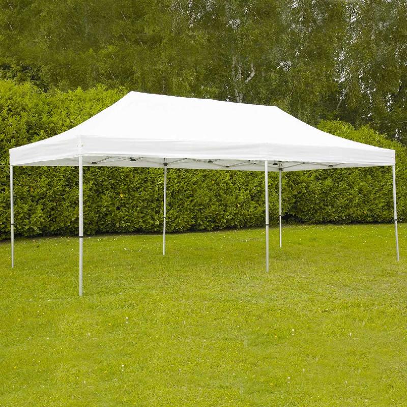 Tente pliante 4x8m - Aluminium 40mm - Toile imperméable 300g/m² - Blanche_0
