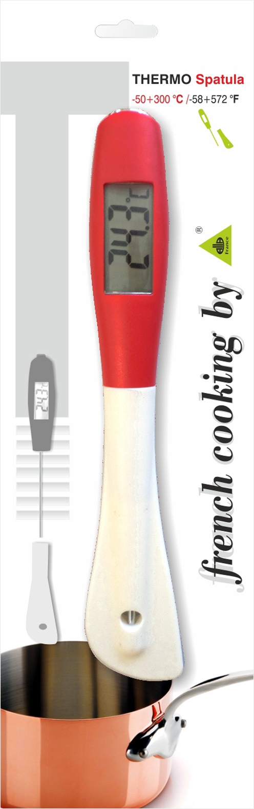 Thermomètre digital avec spatule en silicone - Résolution 0.1° - Amplitude -50+300°C - Sonde inox perçante 75 mm_0