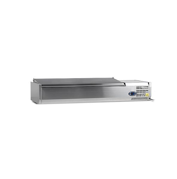 Vitrine à ingredients gn1/3 avec couvercle inox réfrigérée - VK38-150 S/S LID_0