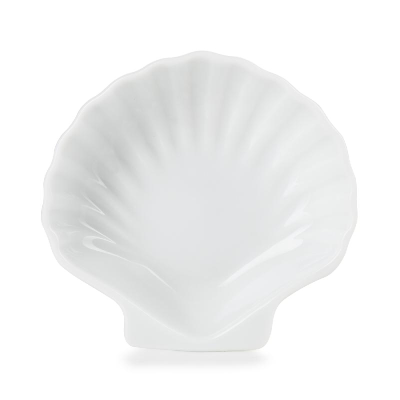 COQUILLE SAINT JACQUES ROND BLANC PORCELAINE 7,5 CM MINIATURES REVOL
