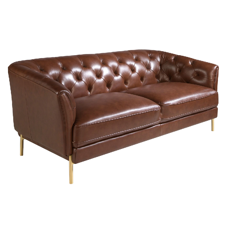 AC ANGEL CERDA Angel Cerdá Canapé 2 places Chester en cuir marron cognac 6139C 188 x 94 x 75 - marron fourrure 8435631021063_0