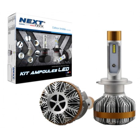 Ampoules LED H7 55W ventilées haut de gamme Next-Tech® - CANBUS anti-erreur ODB - Lumière blanche pure 6000 lumens_0
