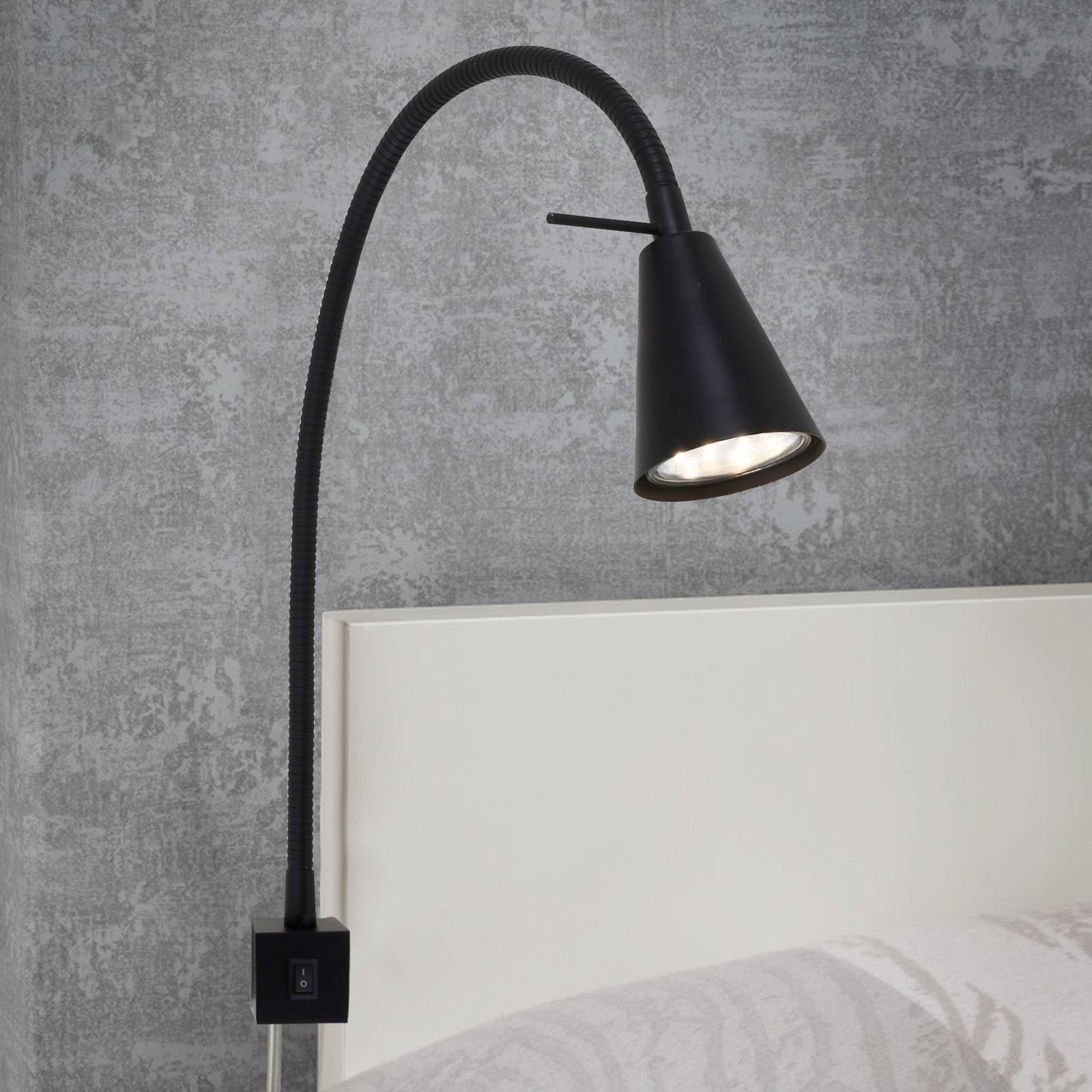 BRILONER APPLIQUE MURALE LED TUSO, MONTAGE AU LIT, NOIR