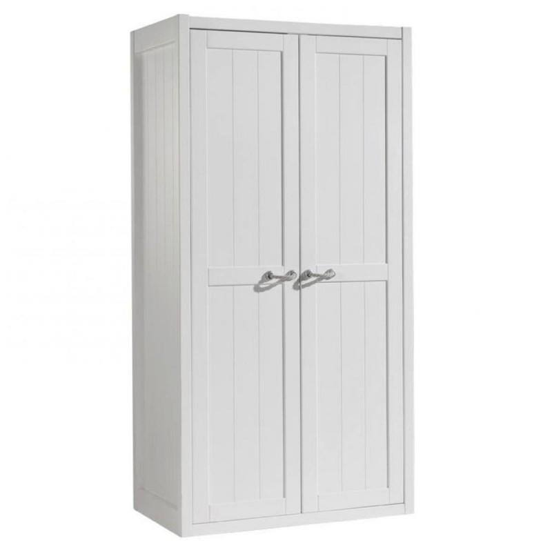 ARMOIRE 2 PORTES LEWIS 200CM BLANC - PARIS PRIX_0