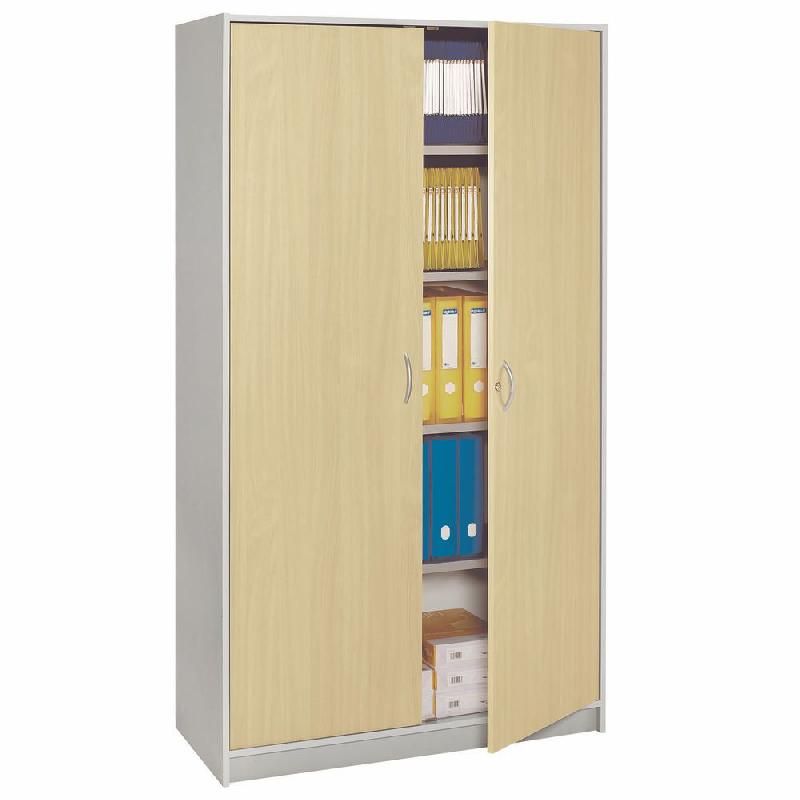 ARMOIRE À PORTES BATTANTES OFFICIO H. 185 X L. 104 CM CORPS ALUMIMINIUM PORTES HÊTRE