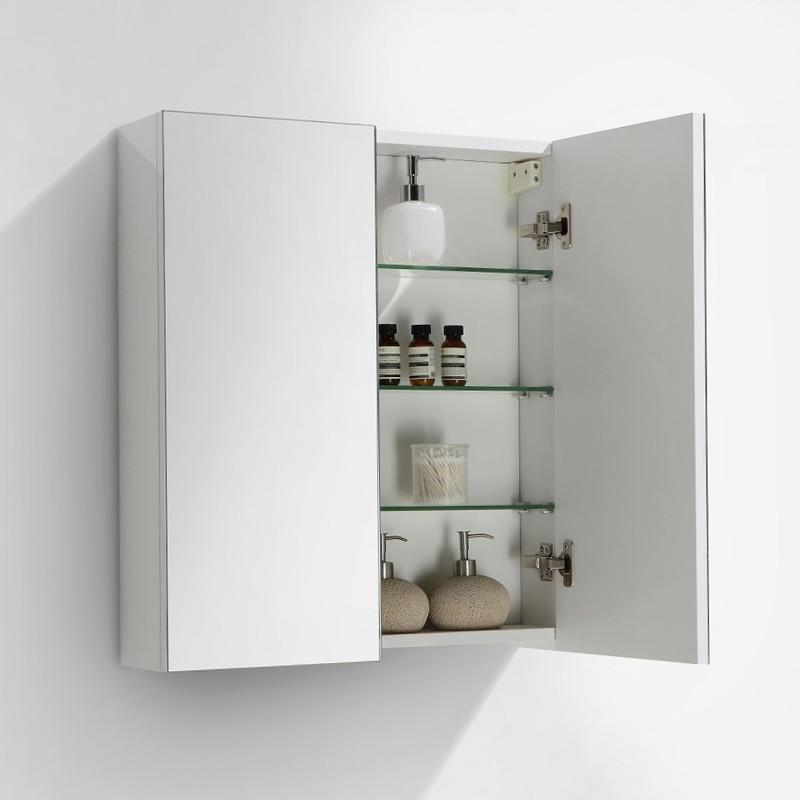 Armoire De Toilette Bloc Miroir Siena Largeur 60 Cm Blanc Laque