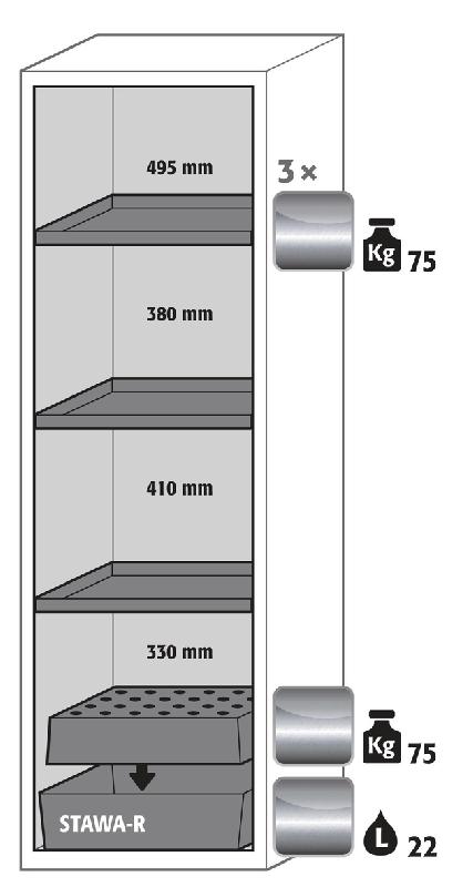 ARMOIRE SÉCURITÉ S-CLASSIC-90 S90.196.060.R GRIS CLAIR - MANUTAN COLLECTIVITÉS