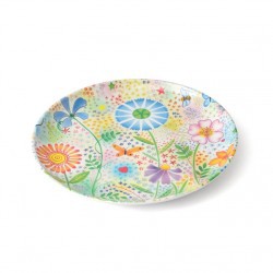 ASSIETTE A DESSERT 19 CM MELAMINE BLANCHE DECOR CHAMPÀTRE