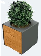 Bac à palmier Kub - acier ou bois - pour espaces intérieurs ou extérieurs - plusieurs finitions disponibles_0