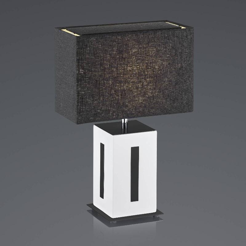 BANKAMP KARLO LAMPE À POSER BLANCHE/NOIRE, H47 CM