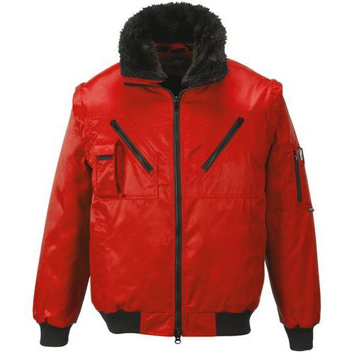 BLOUSON PILOTE À MANCHES AMOVIBLES PJ10 ROUGE L - PORTWEST