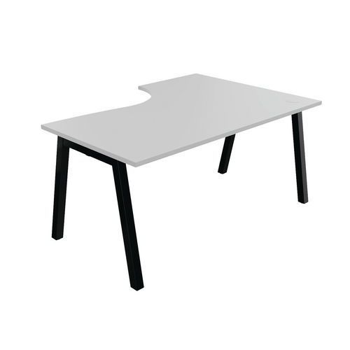 BUREAU COMPACT PARTAGE RETOUR GAUCHE 160 CM GRIS / NOIR - BURONOMIC