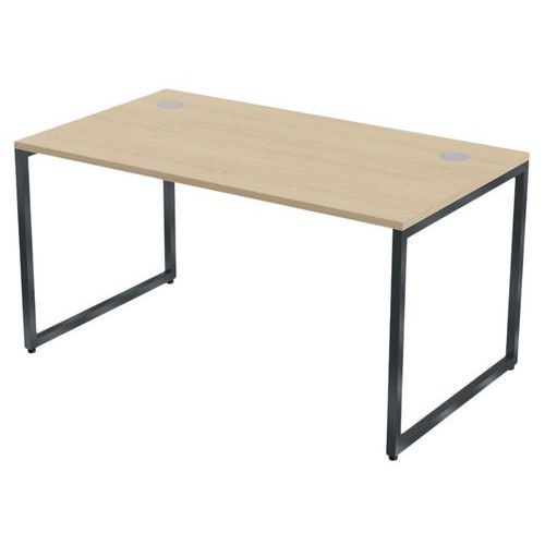 BUREAU KAD PIEDS CADRES 140 X 80 CM CHÊNE ANTHRACITE - MBA