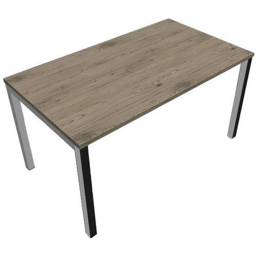 BUREAU PIED CARRÉ L140XP80 CM ÉP.25MM BRUNSWICK/BLANC - EOL
