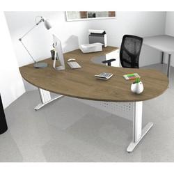 Bureau d'angle plan compact 90° intégral - Gamme Star - Plateau mélaminé haute qualité, piètement robustes et voile de fond design_0