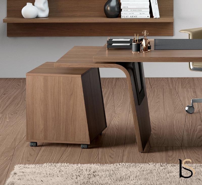 Caisson mobile pour bureau Larus - Dellarovere - Gauche, Noyer_0