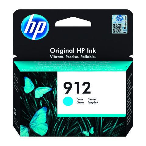 CARTOUCHE HP 912 CYAN POUR IMPRIMANTE JET D'ENCRE - CARTOUCHE AUTHENTIQUE