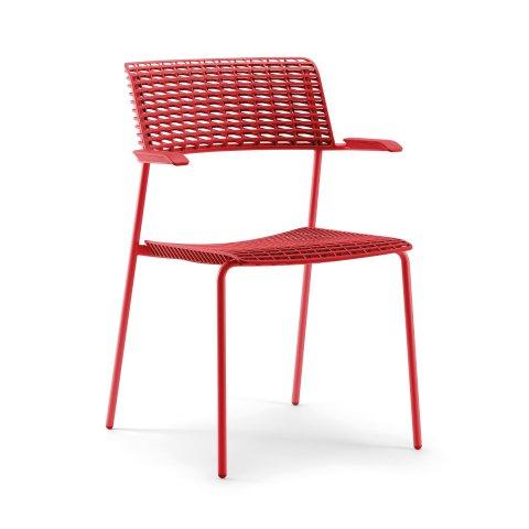 CHAISE LULA AVEC ACCOUDOIRS - ROUGE