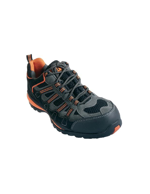 BASKETS DE SÉCURITÉ BASSE HELVITE S1P SRA HRO EN CUIR VELOURS NOIR/ORANGE P38 - COVERGUARD - 9HEVL.38