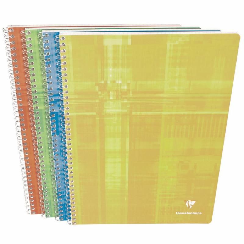 CLAIREFONTAINE CAHIER À SPIRALES METRIC - FORMAT A4 MAXI (90 G/M2) - 100 PAGES À PETITS CARREAUX - COULEURS ASSORTIES (PRIX À L'UNITÉ)