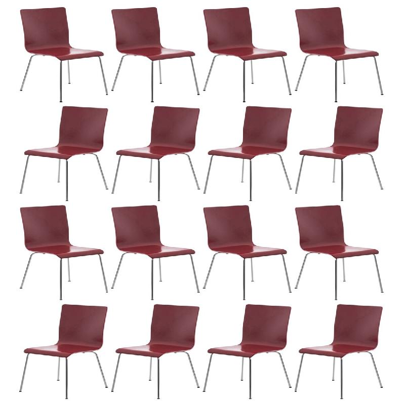 CLP Lot de 16 chaises visiteur Pepe en bois Rouge - rouge Bois manufacturé 152680205_0