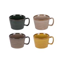 Coffret de 4 mugs bas Kili 40 cl -  Multicolore Rond Porcelaine Table Passion 13.5x11 cm - multicolore porcelaine 3106232782725_0