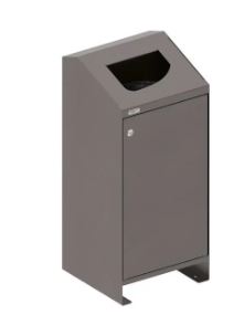 Corbeille publique Berlin 100 Litres - porte frontale - couvercle en option - tôle acier galvanisée_0