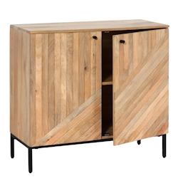 Décoshop26 - Buffet avec 2 portes et 2 compartiments de rangement bois de manguier 86 x 90 x 43 cm 04_0005976 - 3000261581673_0