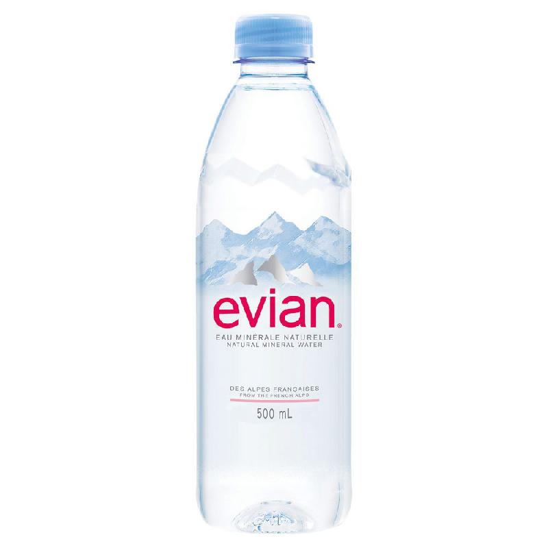 EAU MINERALE NATURELLE PLATE EVIAN PRESTIGE- BOUTEILLE 50 CL - CARTON 24 X 500 MILLILITRES
