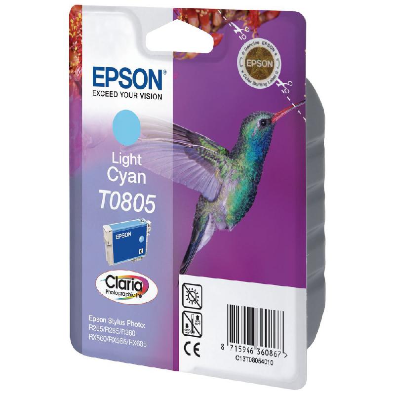 EPSON T0805 'COLIBRI' CARTOUCHE D'ENCRE ORIGINALE CLARIA (C13T08054011) - CYAN