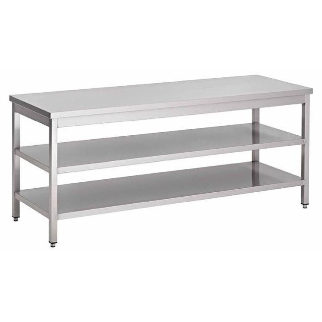 Gastro-Inox Table de travail en inox avec double fond 1800x700x880mm. - 7445908528561_0