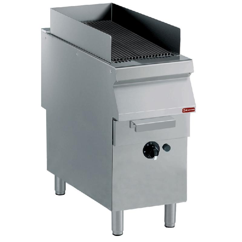Grill vapeur à gaz sur grille en fonte sur piétement 400x900 mm - PG22/GPLP4-NE_0